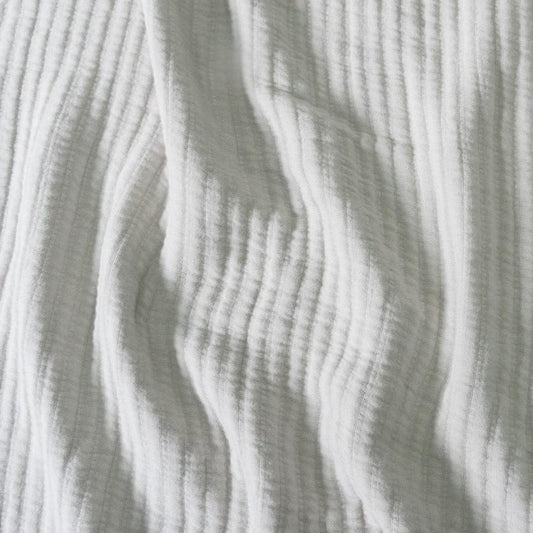 Manta Puro Bambu blanc avec texture matelassée et finition douce lavée