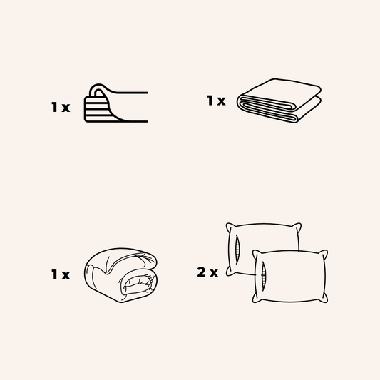 Ensemble de literie en bambou avec drap-housse, couette et 2 taies d'oreiller