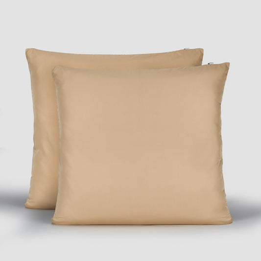 Taie d'oreiller 100% bambou Momo Cotton beige 80x80 cm – ultra douce, finition satinée, durable et respirante