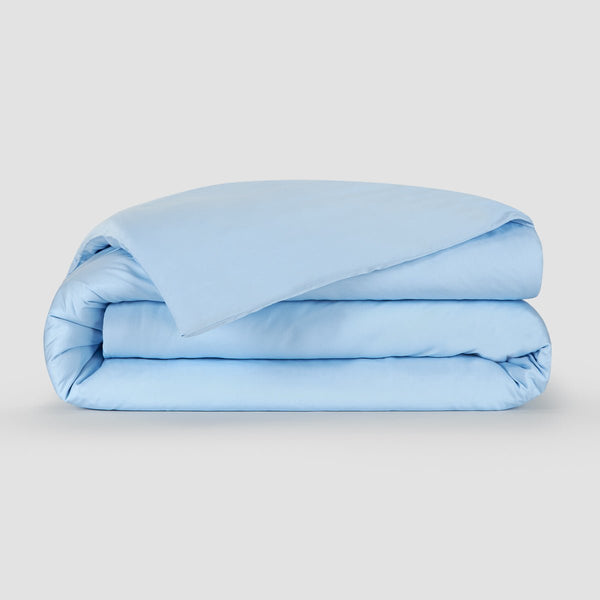 Housse de couette Bleu Bambou by Momo Cotton – satin 300 fils, doux, respirant et durable.
