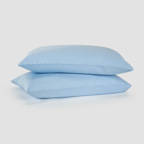 Linge de lit bambou bleu Momo Cotton – tissu satin 300 fils, doux, respirant et durable.