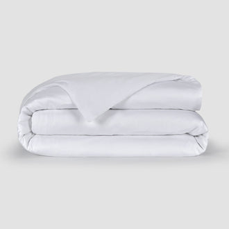 Housse de couette blanche bambou by Momo Cotton – satin 300 fils, douce, respirante et durable.