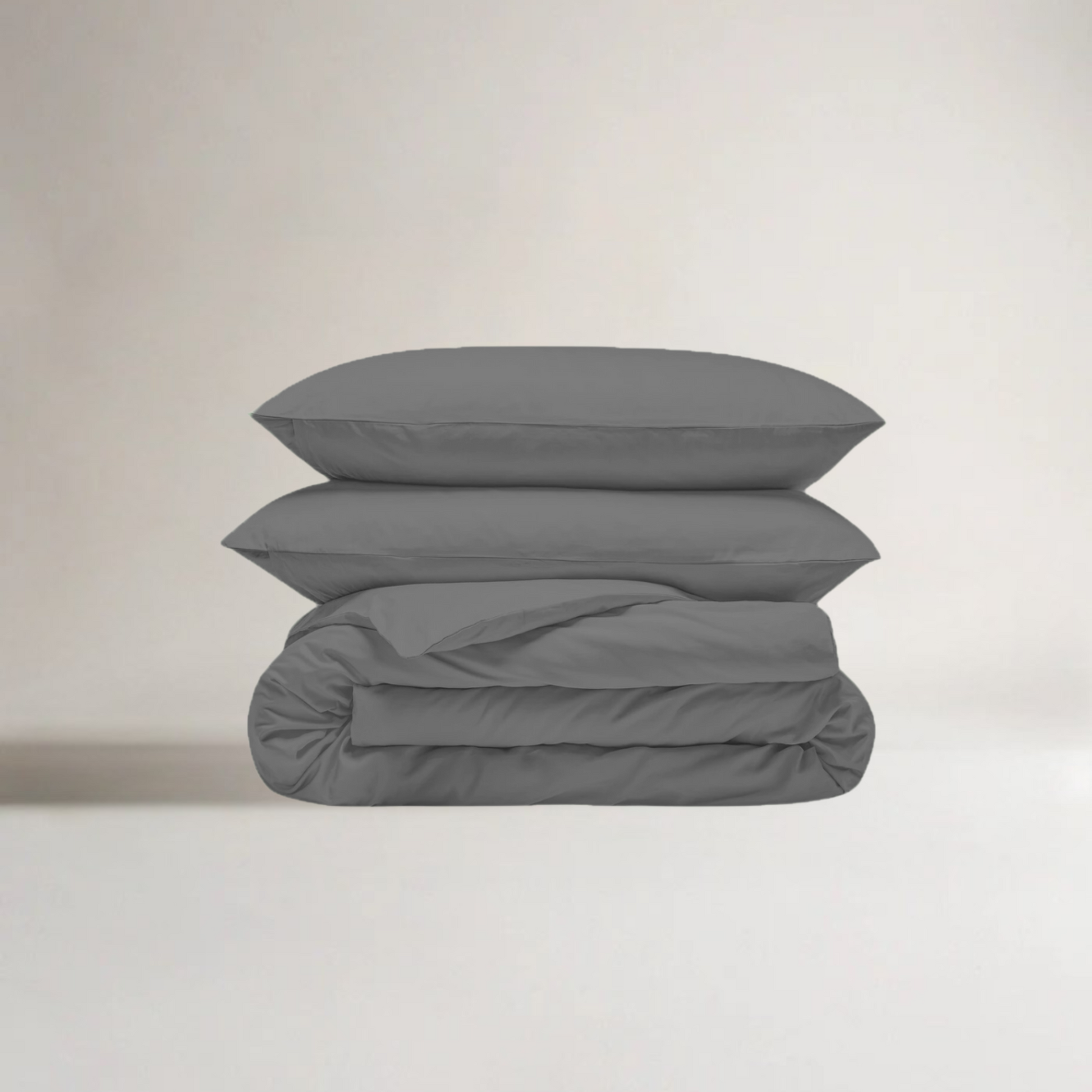 Jogo de roupa de cama bambu cinzento cinza com capa de edredão – macio, sustentável, respirável e 4 estações