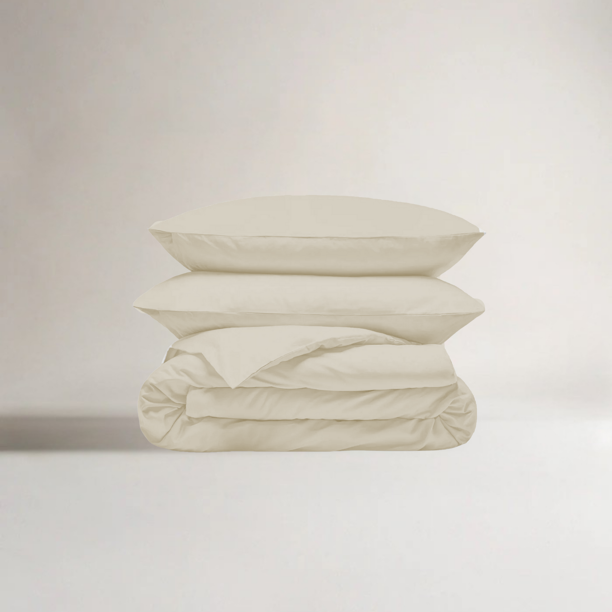 Jogo de roupa de cama bambu branco pérola com capa de edredão – macio, sustentável, respirável e 4 estações