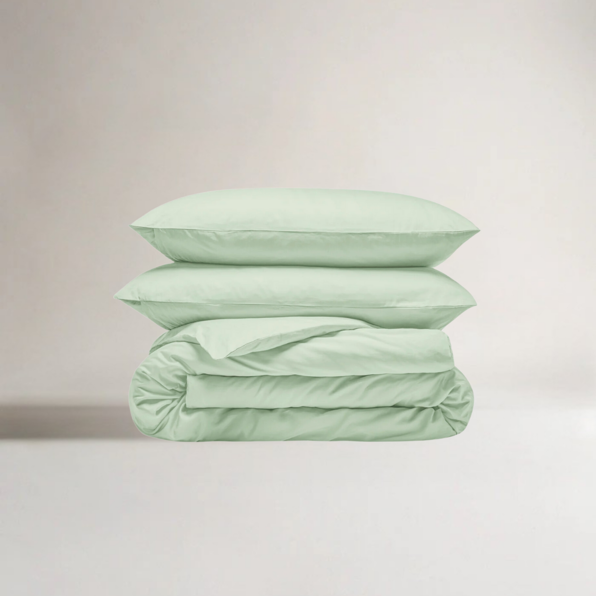 Jogo de roupa de cama bambu verde com capa de edredão – macio, sustentável, respirável e 4 estações