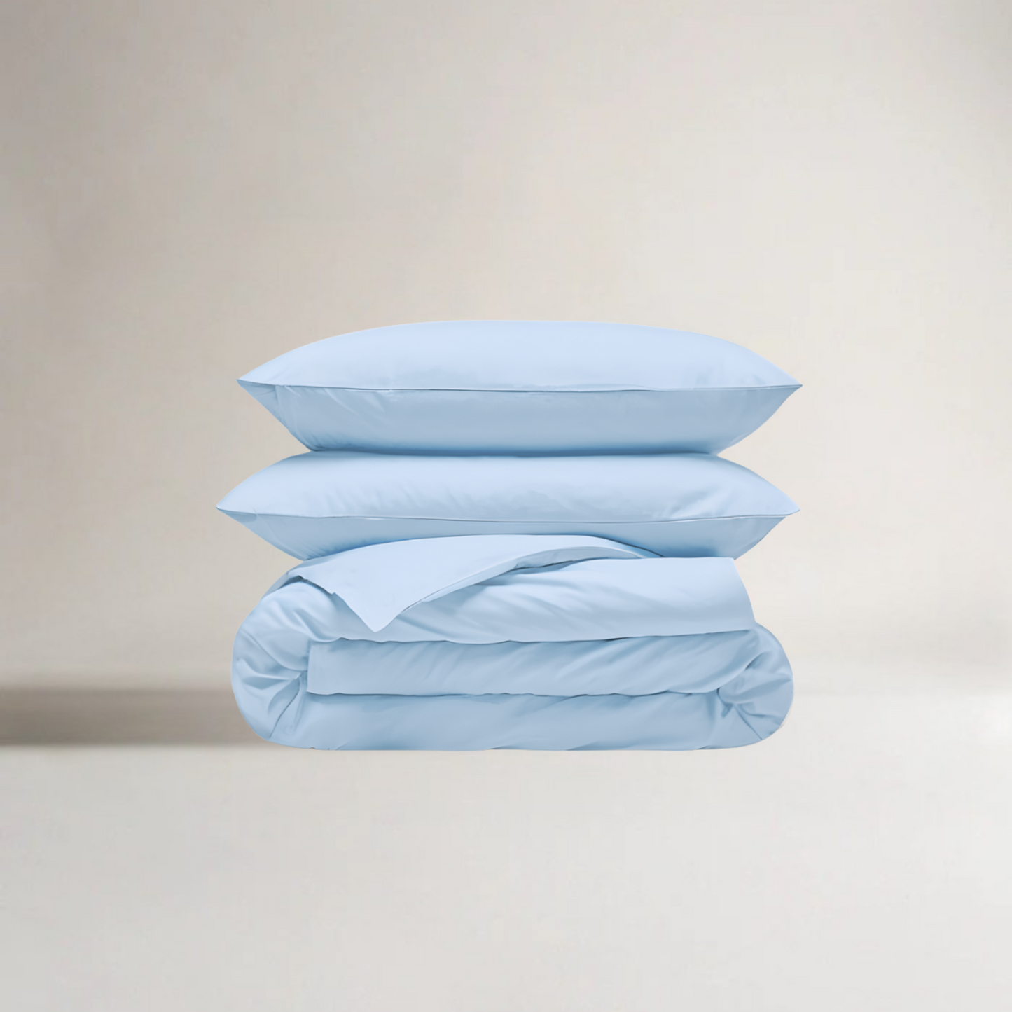 Jogo de roupa de cama bambu azul com capa de edredão – macio, sustentável, respirável e 4 estações