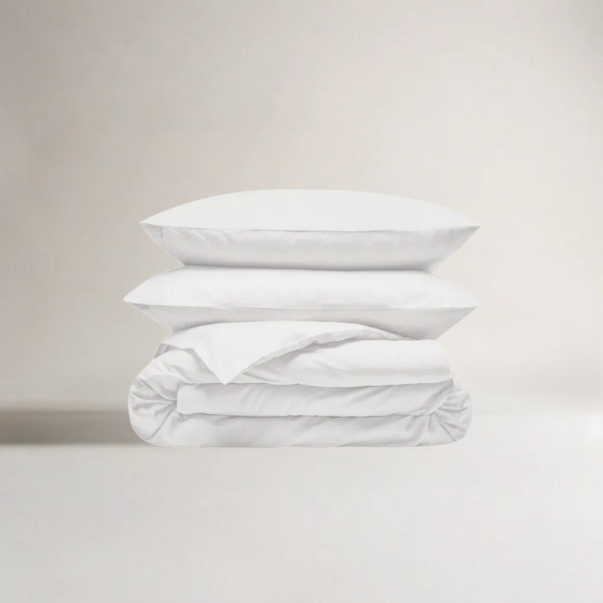Jogo de roupa de cama bambu branco com capa de edredão – macio, sustentável, respirável e 4 estações